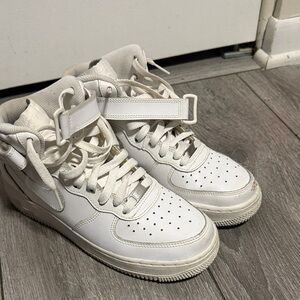 Nike Kids White High-Top Sneakers with Ankle Strap